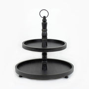 Two Tiered Wood Tray, Black Adams Everyday Adams & Co.   