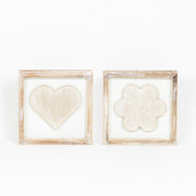 Reversible Wood Framed Sign - Heart/Flower Adams Valentines Adams & Co.   