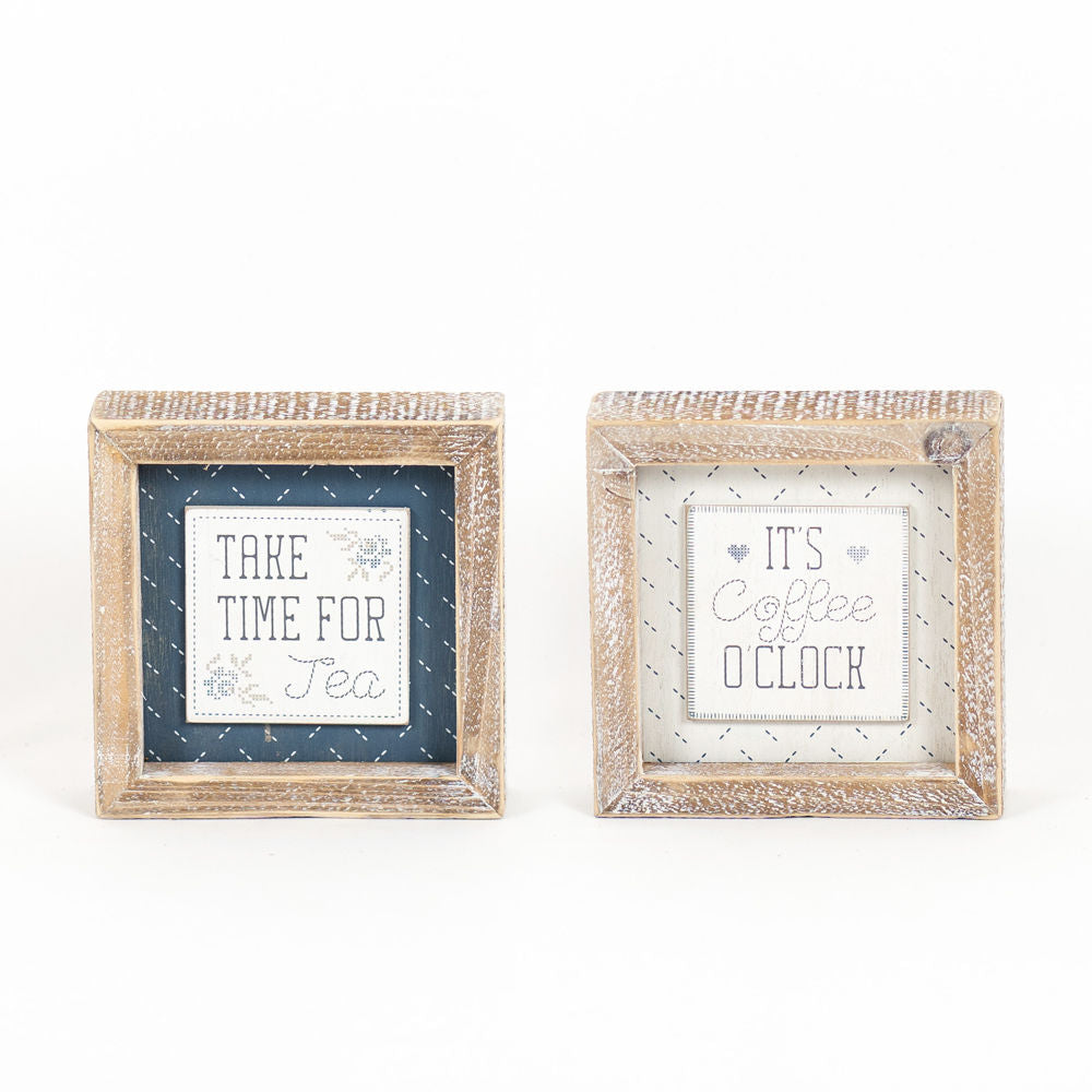 Reversible Wood Frame Sign (Tee/Coffee) Adams Everyday Adams & Co.   