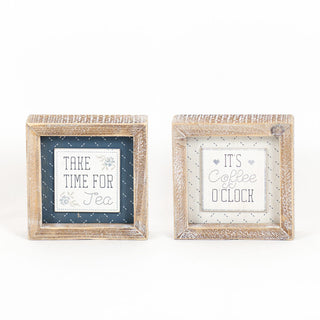 Reversible Wood Frame Sign (Tee/Coffee) Adams Everyday Adams & Co.   