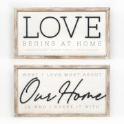 Reversible Wood Framed Sign (Love/Our Home) Adams Everyday Adams & Co.   