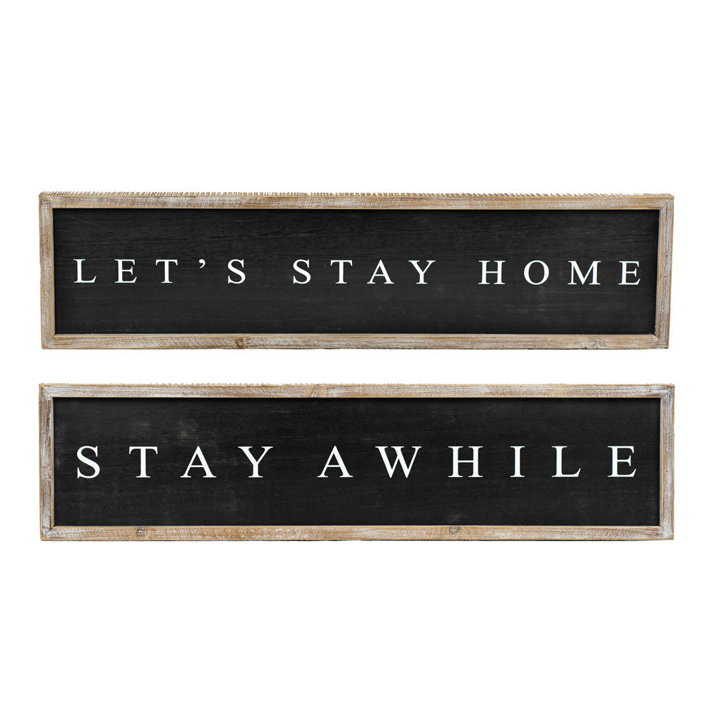 Reversible Wood Framed Sign - Stay Awhile Adams Everyday Adams & Co.   
