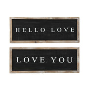 Reversible Wood Framed Sign - Hello Love Adams Everyday Adams & Co.   