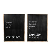Reversible Wood Framed Sign - Remember/Together Adams Everyday Adams & Co.   