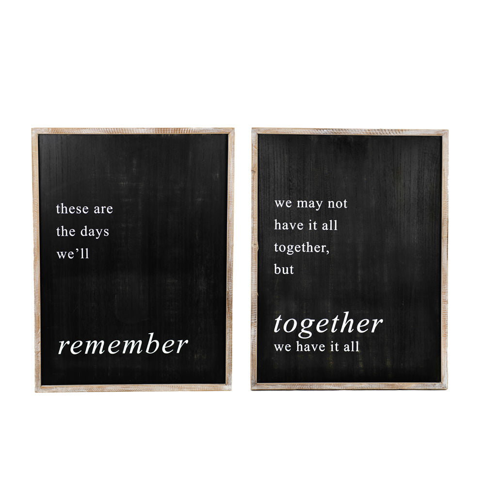 Reversible Wood Framed Sign - Remember/Together Adams Everyday Adams & Co.   