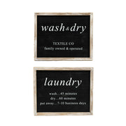 Reversible Wood Framed Sign - Laundry/Wash Dry Adams Everyday Adams & Co.   