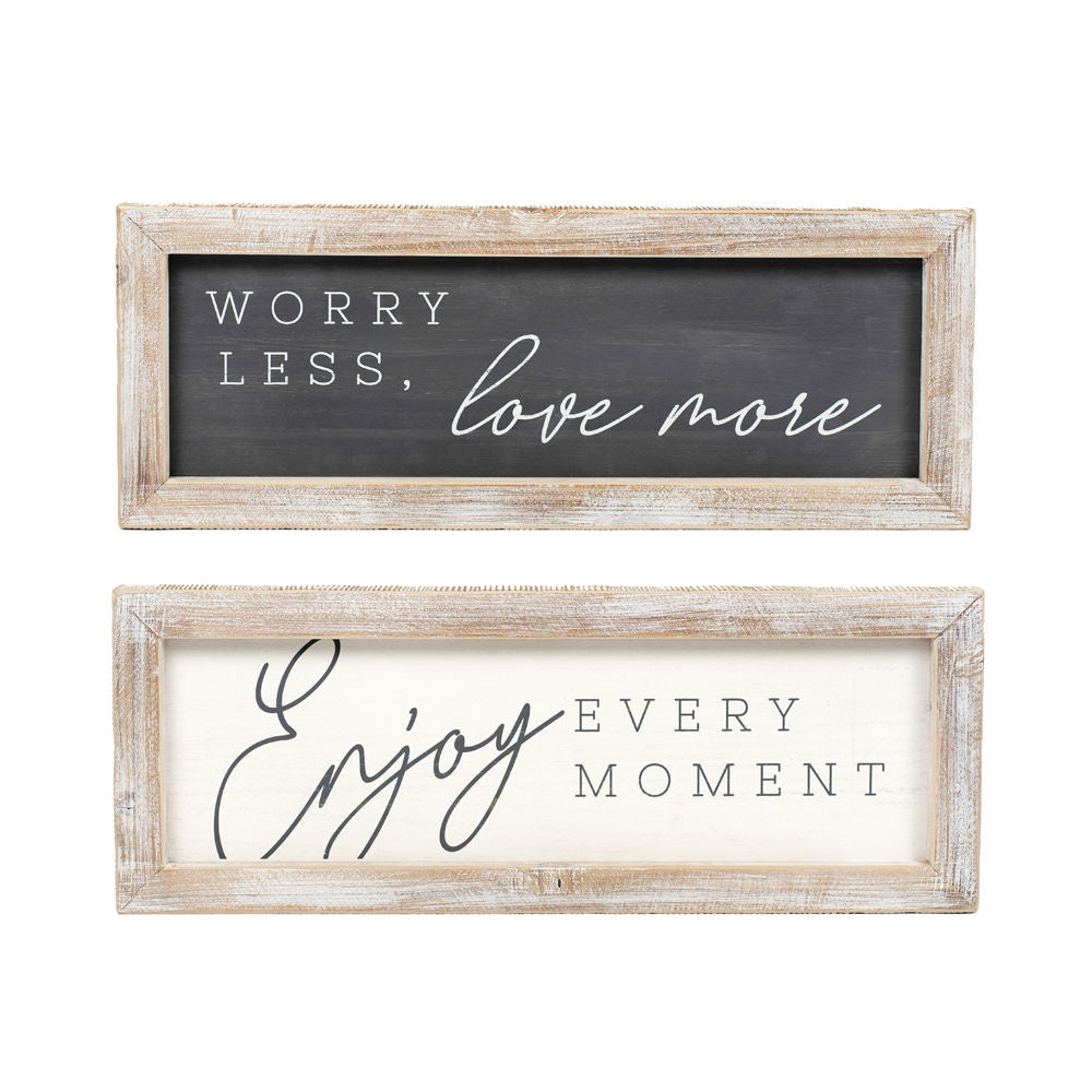 Reversible Wood Framed Sign - Worry Less Adams Everyday Adams & Co.   