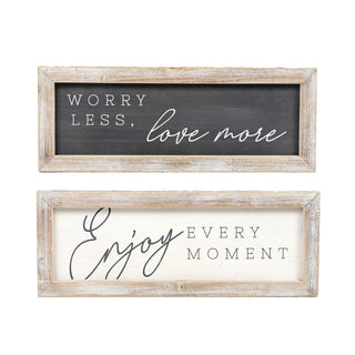 Reversible Wood Framed Sign - Worry Less Adams Everyday Adams & Co.   