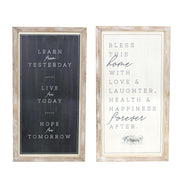 Reversible Wood Framed Sign - Learn from Yesterday Adams Everyday Adams & Co.   