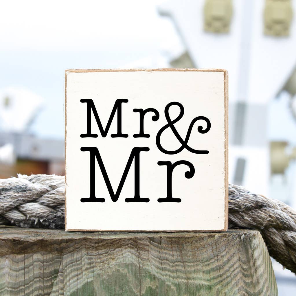 Mr & Mr Decorative Wooden Block  Rustic Marlin   