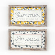 Reversible Wood Framed Sign (Summer/America) Adams Summer Adams & Co.   