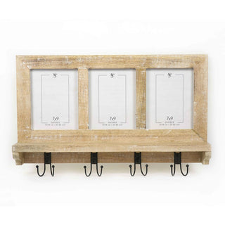 Mango Wood Shelf w/ 4 Hooks Adams Everyday Adams & Co.   