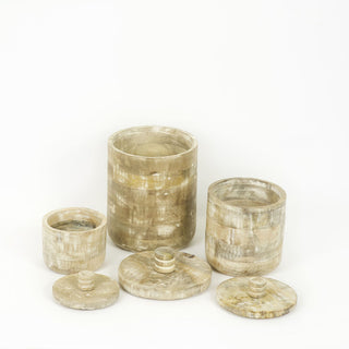 Mango Wood Nested Canisters S/3 Adams Everyday Adams & Co.   