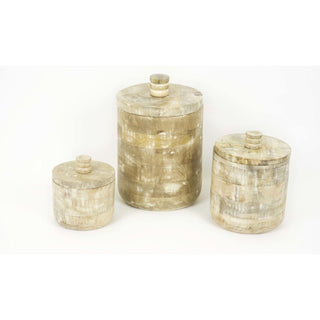 Mango Wood Nested Canisters S/3 Adams Everyday Adams & Co.   