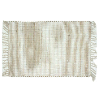 Jute/Chindi Rug W/ Fringes, Ntrl/Wh Adams Everyday Adams & Co.   