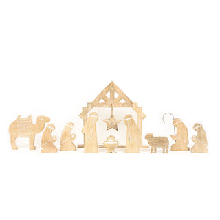 Mango Wood Nativity Scene Christmas Adams & Co.   
