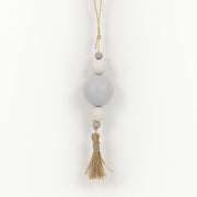 Wood Orn W/Tassel (Beads) Black/White/Grey Adams Everyday Adams & Co.   
