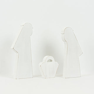 Wood Cutout S/3 (Nativity) White (Large) Adams Christmas Adams & Co.   