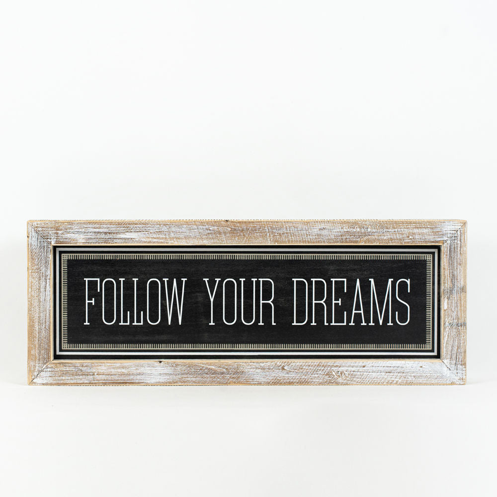 Reversible Wood Framed Sign (Hoho/Follow Dreams) Adams Christmas Adams & Co.   