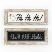 Reversible Wood Framed Sign (Hoho/Follow Dreams) Adams Christmas Adams & Co.   