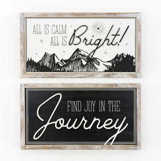 Reversible Wood Framed Sign (Bright/Journey) Adams Christmas Adams & Co.   