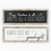Reversible Wood Framed Sign (Night/Kiss) Adams Christmas Adams & Co.   