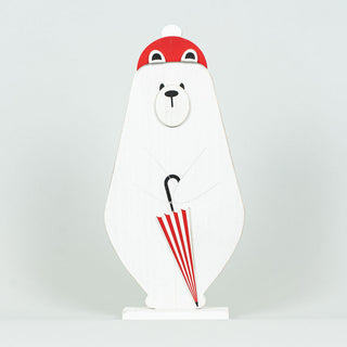 Wood Cutout on Base (Polar Bear) Large Adams Christmas Adams & Co.   