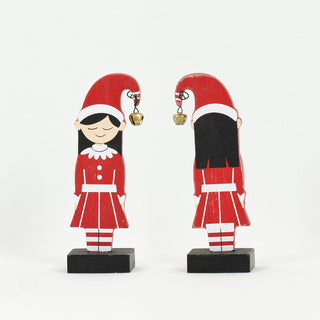 Wood Cutout Elf on Stand (Girl) Small Adams Christmas Adams & Co.   