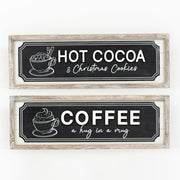 Reversible Wood Framed Shiplap Sign (Coffee/Hot Cocoa) Adams Christmas Adams & Co.   