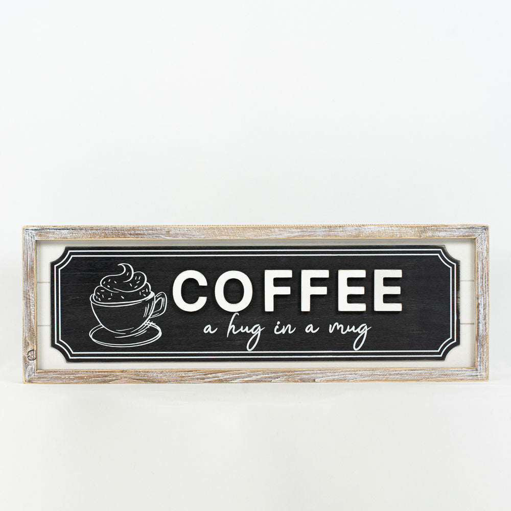 Reversible Wood Framed Shiplap Sign (Coffee/Hot Cocoa) Adams Christmas Adams & Co.   