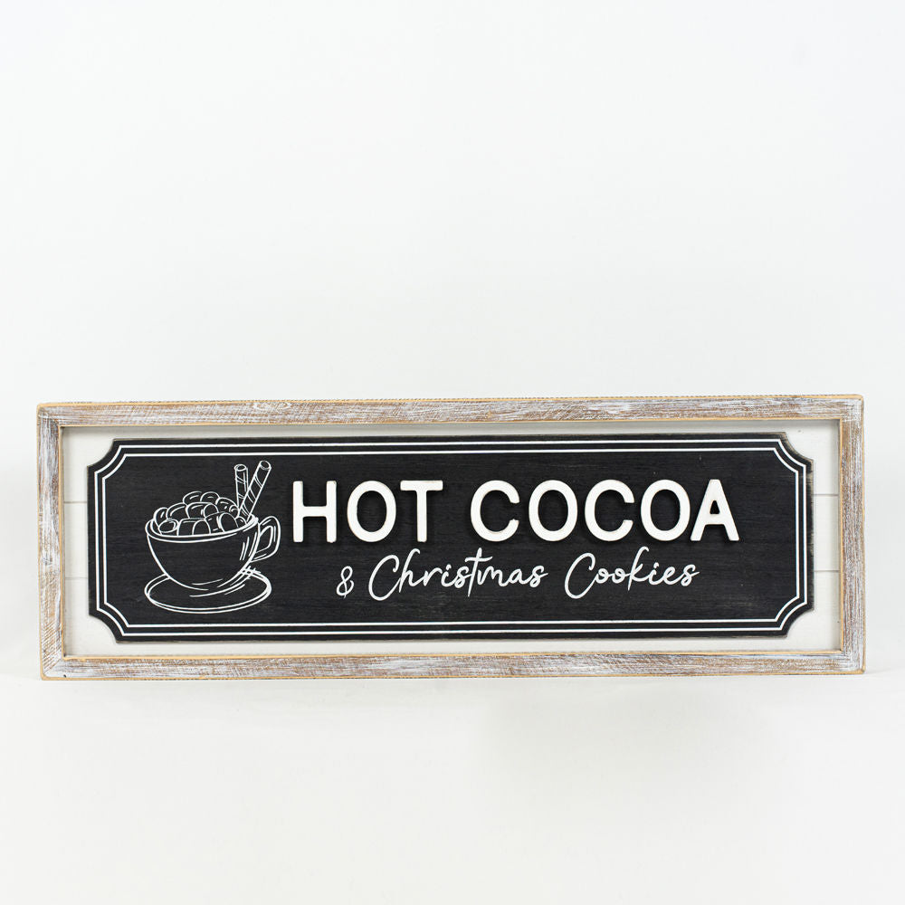 Reversible Wood Framed Shiplap Sign (Coffee/Hot Cocoa) Adams Christmas Adams & Co.   