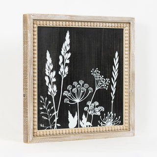 Reversible Wood Beaded Framed Sign (Btncl Flwrs) Adams Everyday Adams & Co.   