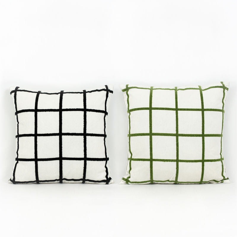 Reversible Pillow (Checkered) White + Green/Black Adams Everyday Adams & Co.   