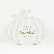 Reversible Wood Cutout Pumpkin (Fall/Haunted) Adams Halloween Adams & Co.   