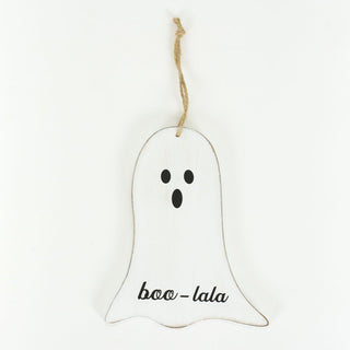 Wood Cutout Orn Ghost (Boo La La) Adams Halloween Adams & Co.   