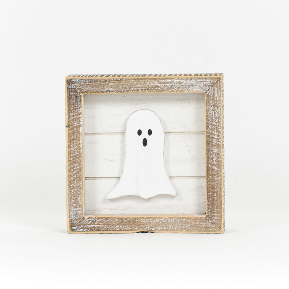 Reversible Wood Framed Sign (Acorn/Ghost) Adams Halloween Adams & Co.   