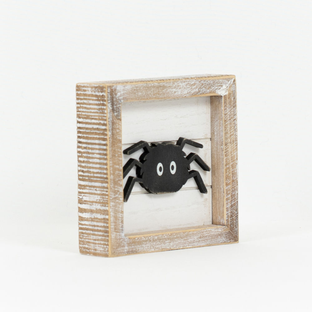 Reversible Wood Framed Sign (Leaf/Spider) Adams Halloween Adams & Co.   