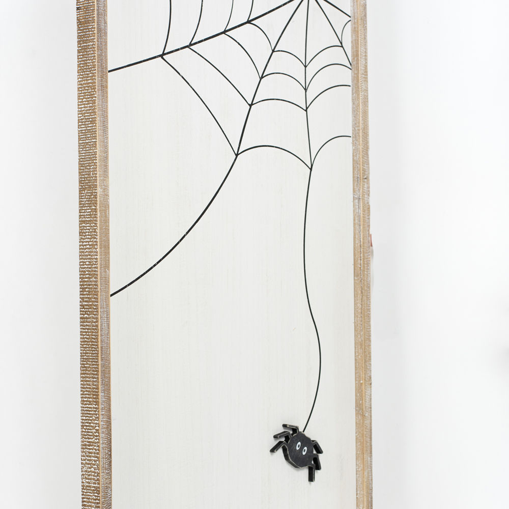 Reversible Wood Framed Sign (Leaves/Web) Adams Halloween Adams & Co.   