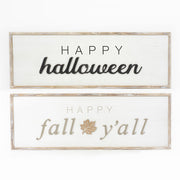 Reversible Wood Framed Sign (Happy Halloween/Fall Y'all) Adams Halloween Adams & Co.   