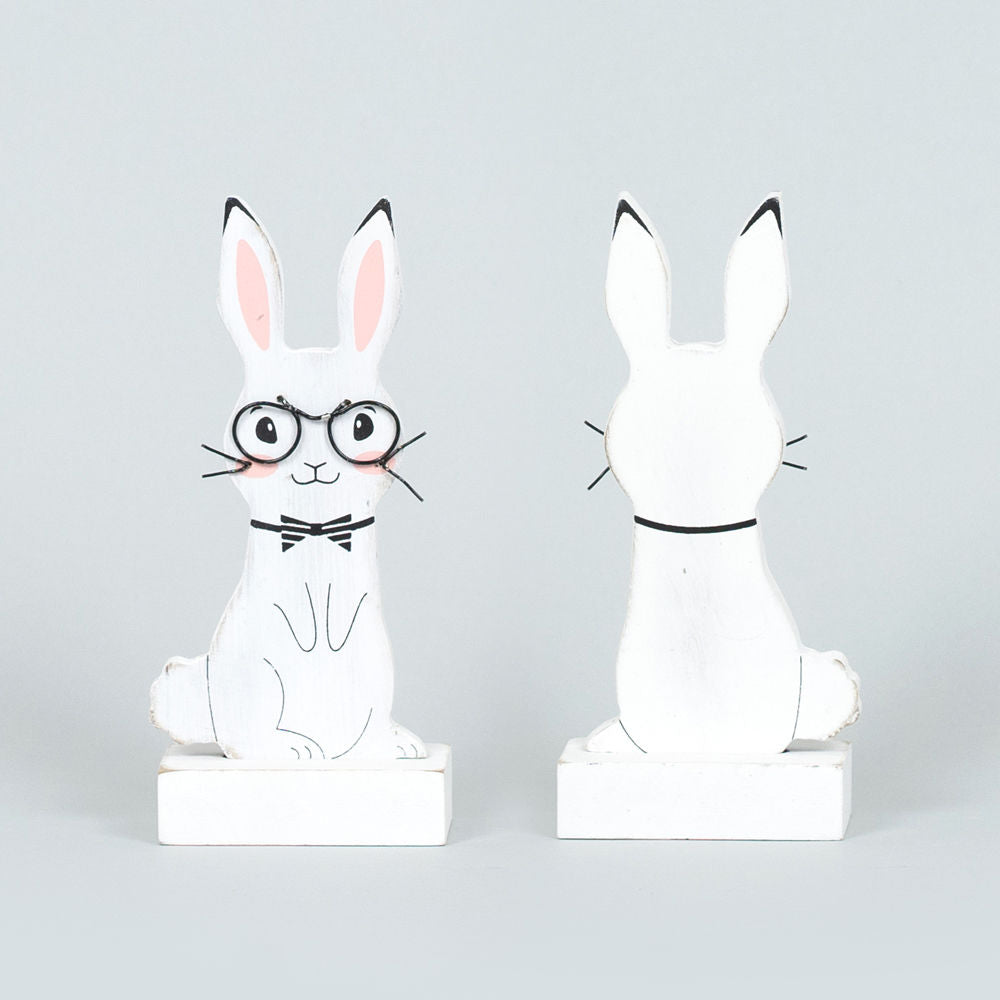 Standing Wood Bunny w/ Glasses +  Badams   