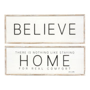 Reversible Wood Framed Sign (Believe/Home) Adams Christmas Adams & Co.   