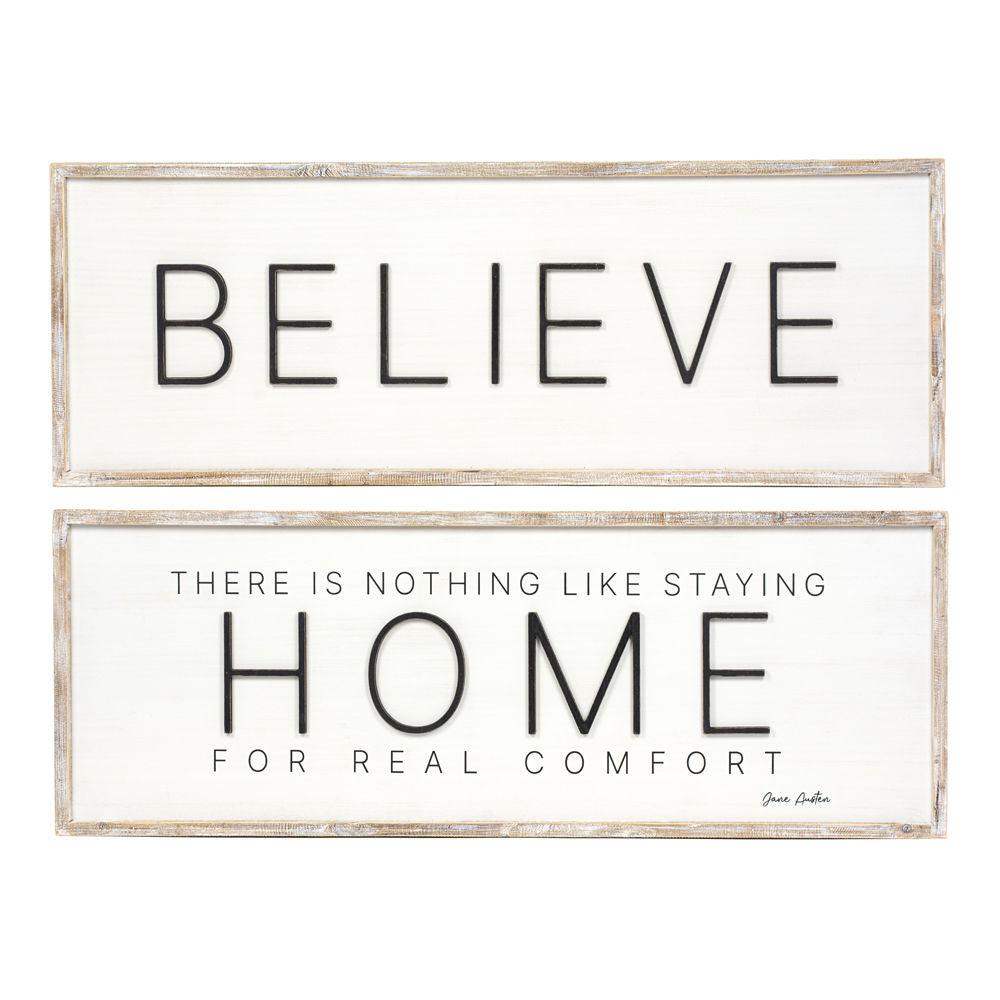 Reversible Wood Framed Sign (Believe/Home) Adams Christmas Adams & Co.   