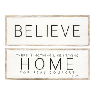 Reversible Wood Framed Sign (Believe/Home) Adams Christmas Adams & Co.   