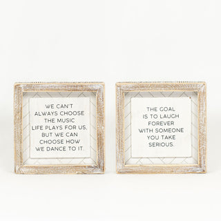 Reversible Wood Framed Herringbone Sign (Choose/Laugh) Adams Everyday Adams & Co.   