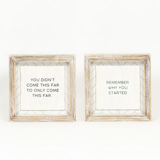 Reversible Wood Framed Herringbone Sign (Far/Remember) Adams Everyday Adams & Co.   