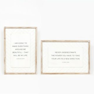 Reversible Wood Framed Herringbone Sign (Beautiful/Underestimate) Adams Everyday Adams & Co.   