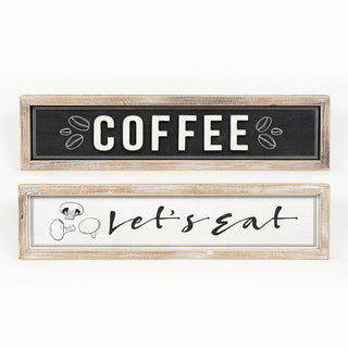 Reversible Wood Framed Sign "Eat/Coffee" Adams Everyday Adams & Co.   