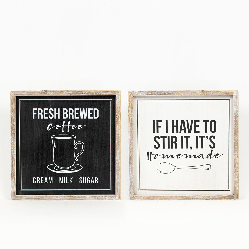 Reversible Wood Framed Sign (Homemade/Fresh Brewed) Adams Everyday Adams & Co.   