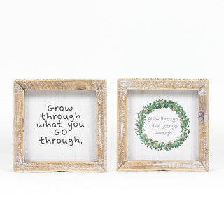 Reversible Wood Framed Sign (Grow) Adams Everyday Adams & Co.   
