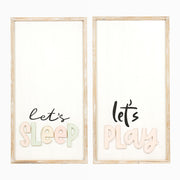 Reversible Wood Framed Sign "Lets - Play/Sleep" Adams Kids Adams & Co.   